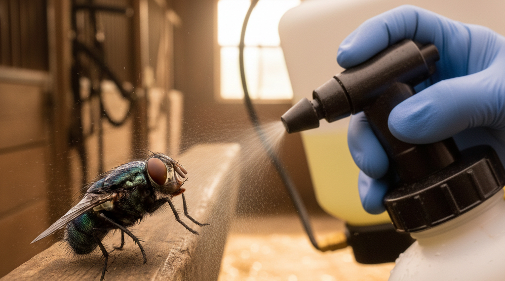 Bílení stájí – ukázka realizace